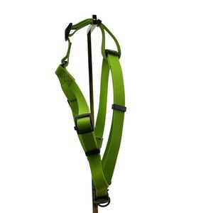 WAUDOG Waterproof Lime Green Dog Harness with QR Passport Tag H-Shape Large